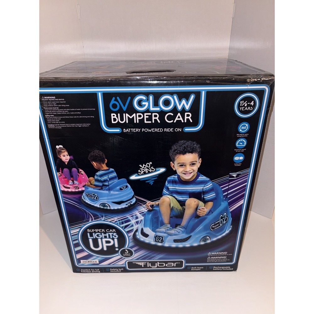 Flybar Racer Glow Bumper Car, New in Box, 6v dual controls, FREE SHIPPING
